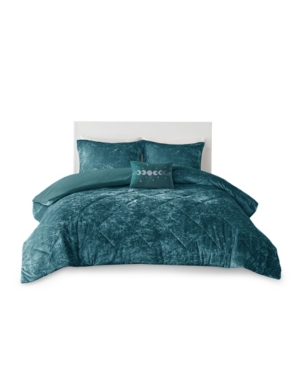 Intelligent Design Felicia Velvet 4-pc. Duvet Cover Set, King/california King In Teal