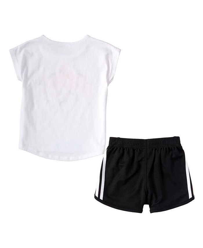 adidas Little Girls Graphic T-shirt and Short Set, 2 Piece - Macy's