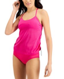 Essential Layered Tankini Top & High-Waist Banded Bikini Bottoms