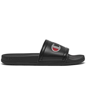 Champion Slides Black Logo Print Sandals Comfort Casual Men\'s Champion IPO Warped Black Slide Sandals | Zumiez main image 4