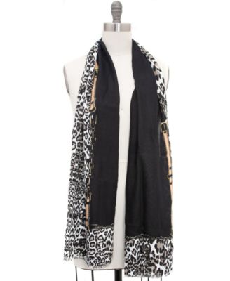 INC International Concepts - Leopard Buckle Border Pashmina