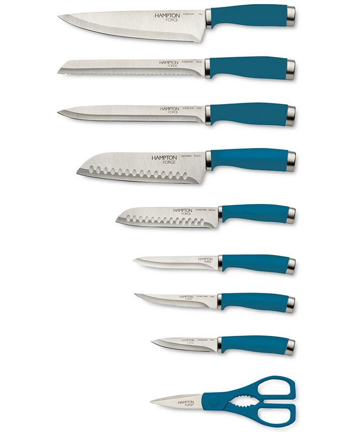 Macy's Hampton Epicure Teal 15Pc. Knife Block Set Macy's