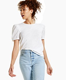 Cotton Eyelet Puff-Sleeve Top, Created for Macy's