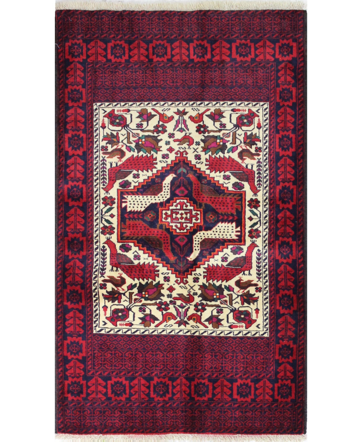 Bb Rugs One of a Kind Belouj 3'5in x 5'8in Area Rug - Red