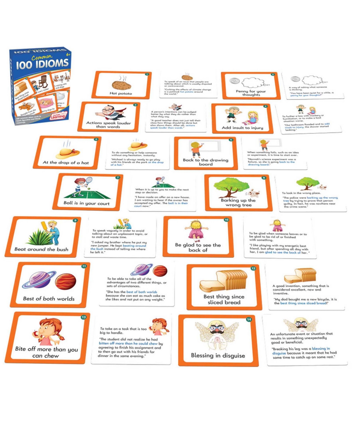 Shop Redbox Junior Learning 100 Common Idioms Educational Activity Cards In Open Misce