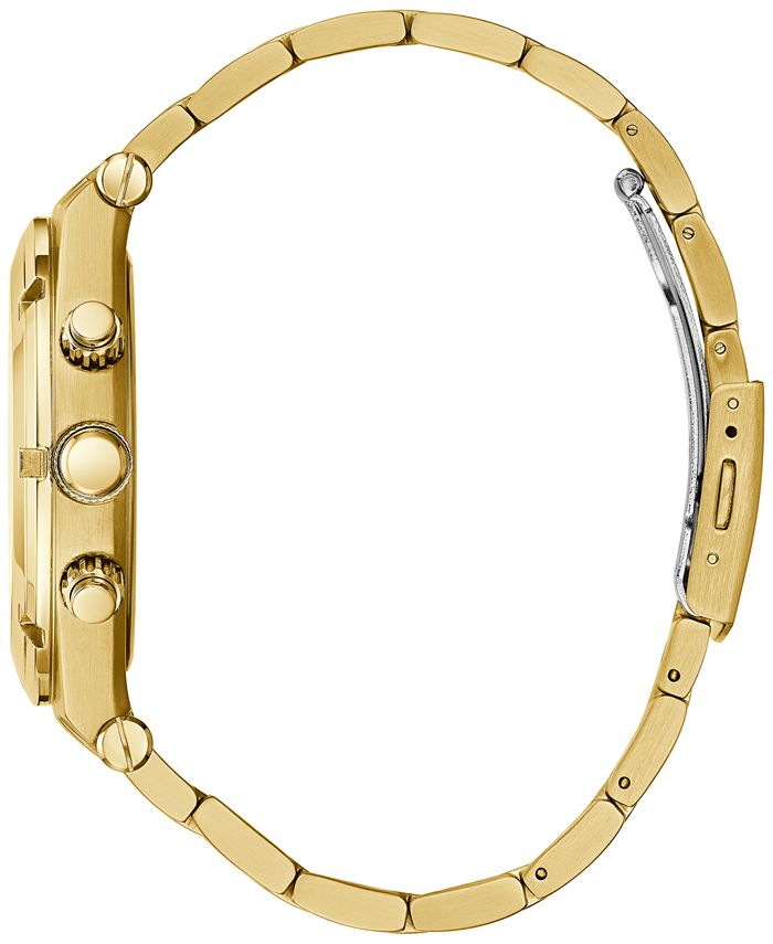 GUESS Men's Gold-Tone Stainless Steel Bracelet Watch 44mm - Macy's