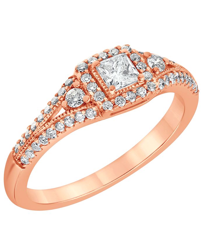 Macy's engagement cheap rings rose gold
