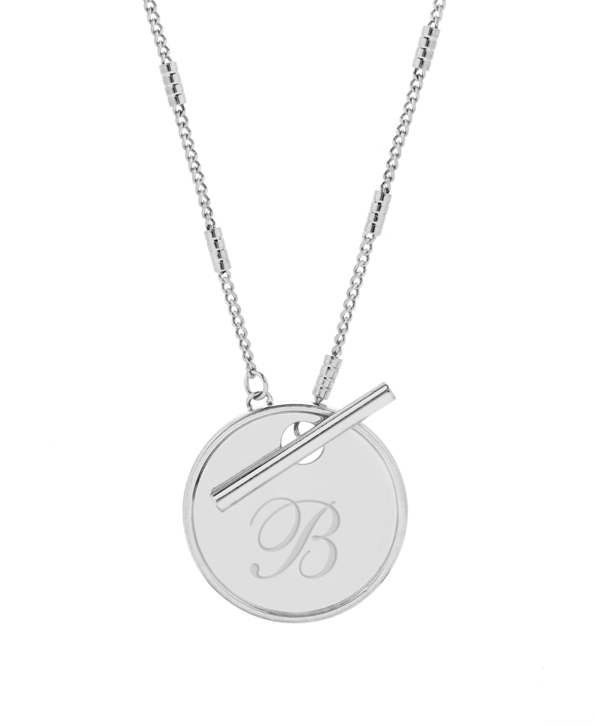 Grace Initial Toggle Necklace - Rhodium- Y