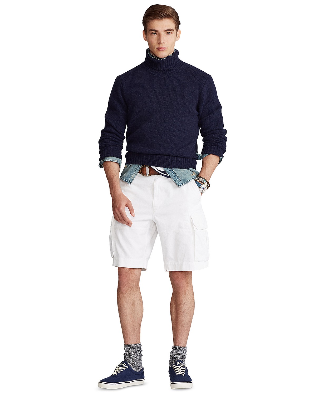 Mens Big & Tall Classic-Fit Cotton Cargo Shorts