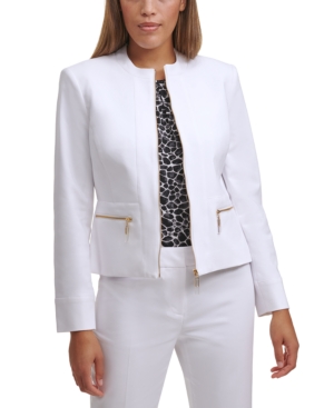 Calvin Klein Zip-Front Collarless Jacket