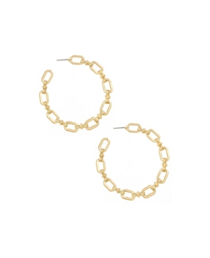 Shop Ettika Chain Link Round Hoops In Gold Plated