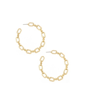Ettika Chain Link Hoop Earrings In Gold Plated