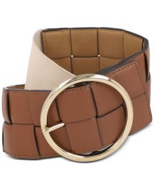 Woven Leather Stretch Belt