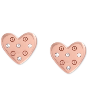 Olivia Burton Screw Heart Stud Earrings In Rose Gold