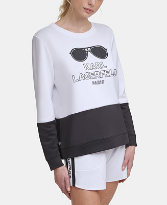 Karl Lagerfeld Paris Womens Karl Signature Sweatshirt Sweatshirt 