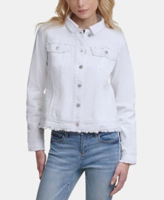 macy's white denim jacket