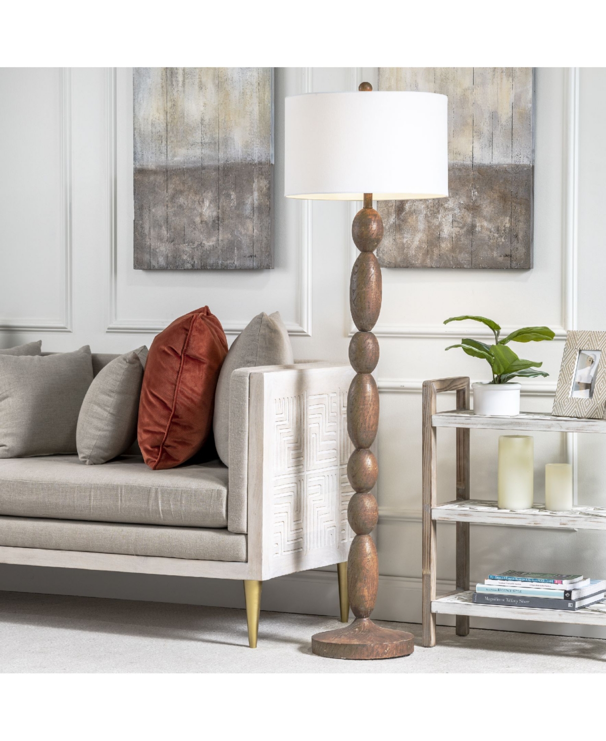 Evolution by Crestview Collection Madeline Resin Wood Floor Lamp