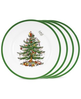 Christmas Tree Dinnerware Salad Plate, Set of 4