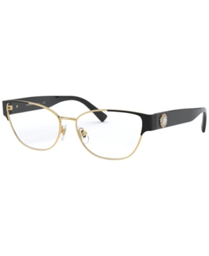 Versace Ve1267b Women's Pillow Eyeglasses In Black Gold