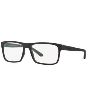 Giorgio Armani Rectangular-shaped Frame Glasses In Rubber Bla