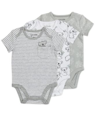 Mac Moon 3-Pack Organic Cotton Short Sleeve Bodysuit in Koala