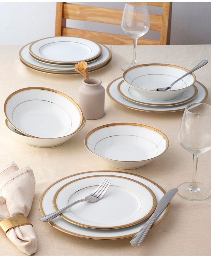 Noritake Charlotta Gold 12 Pc Dinnerware Set Macy's