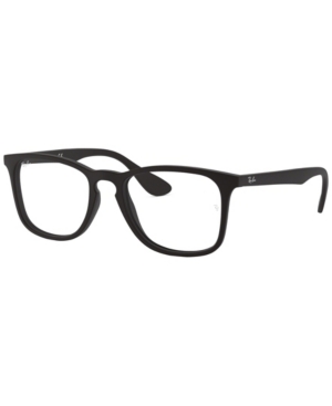 Ray Ban Ray-ban Rx7074 Unisex Square Eyeglasses In Rubber Bla
