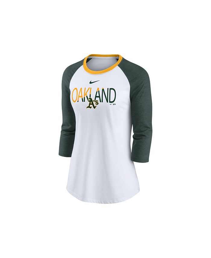 Nike Women's Oakland Athletics Tri Raglan T-Shirt - Macy's