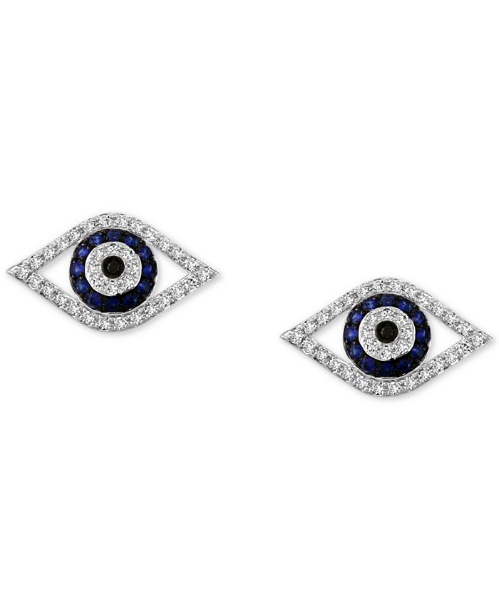 EFFY Collection - Sapphire (1/6 ct. t.w.) & Diamond (1/5 ct. t.w.) Evil Eye Stud Earrings
