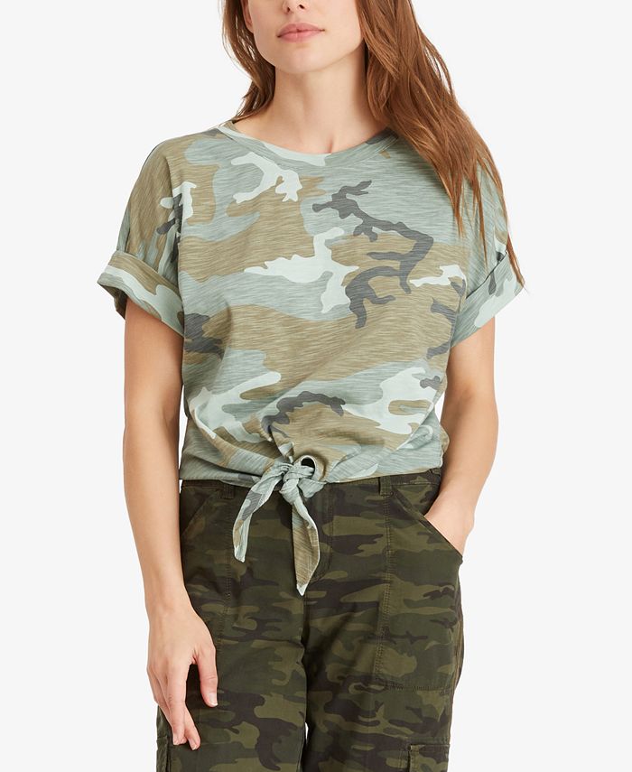 Yeshire Women's Camo 2-Piece Outfit - Loose Crop Top & Shorts Set, Casual Joggers Tracksuit In Green Camo, Size Large