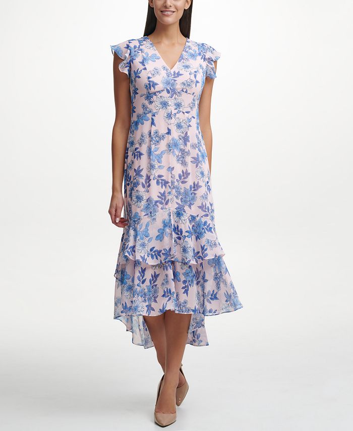 Tommy Hilfiger Floral-Print Tiered Midi Dress - Macy's