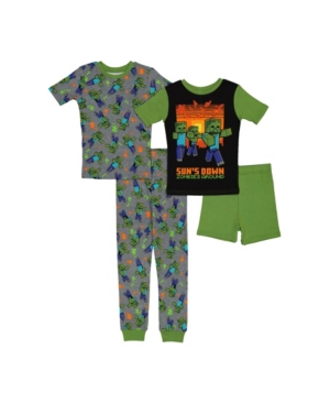 Minecraft Big Boys 4 Piece Cotton Pajama Set