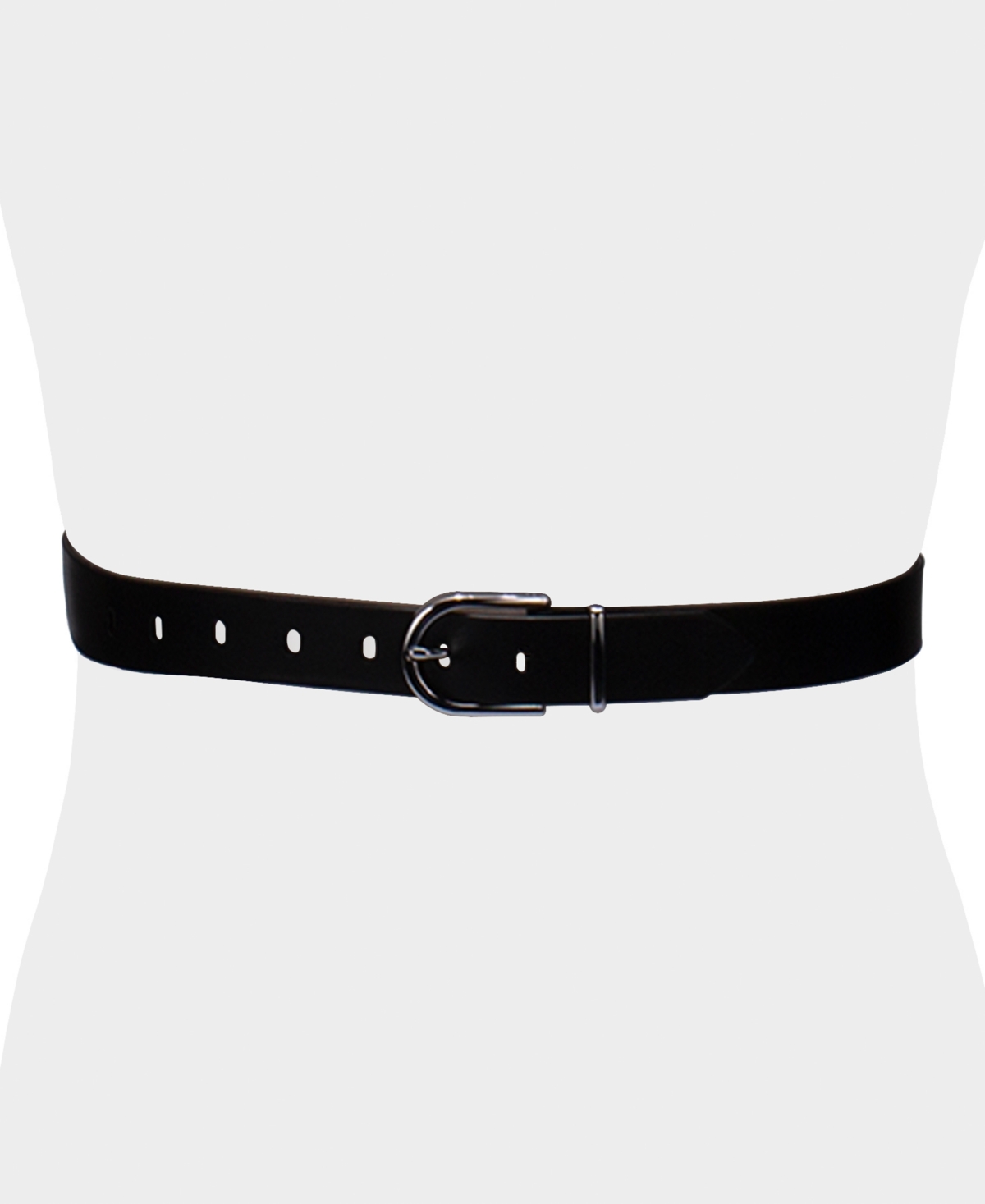 Calvin Klein Women's Rounded Buckle Trouser Pant Dress Belt In Black