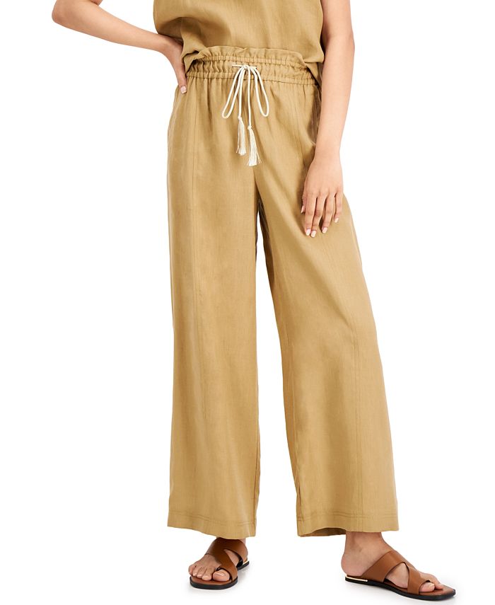 Marella Fase Linen Relaxed Drawstring Pants - Macy's