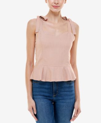 Macy's - Tie-Strap Peplum Top