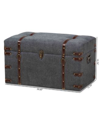 Palma Modern and Contemporary Transitional Fabric Upholstered Storage Trunk Ottoman