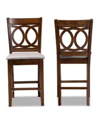 Lenoir Modern and Contemporary Fabric Upholstered 2 Piece Counter Height Pub Chair Set