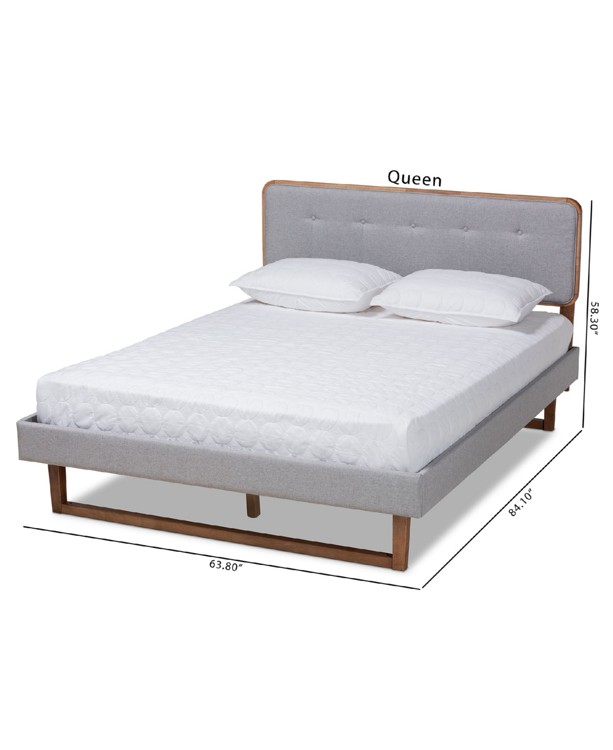 Sofia Mid-Century Modern Fabric Upholstered Size Platform Bed
