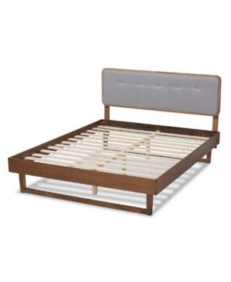 Natalia Mid-Century Modern Fabric Upholstered Queen Size Platform Bed