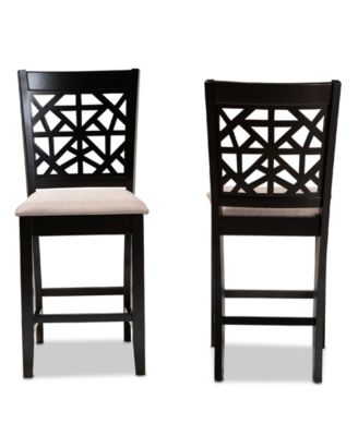 Devon Modern and Contemporary Fabric Upholstered 2 Piece Counter Height Pub Chair Set
