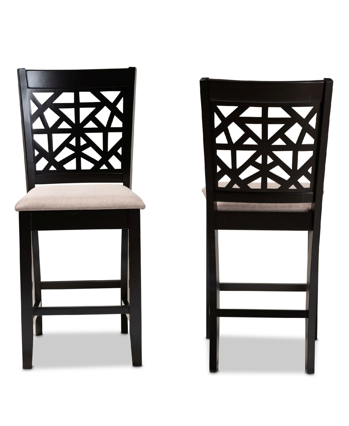 Devon Modern and Contemporary Fabric Upholstered 2 Piece Counter Height Pub Chair Set