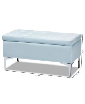 Mabel Modern and Contemporary Transitional Velvet Fabric Upholstered Storage Ottoman