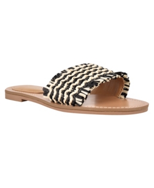 Nine West Women's Cammie Frayed Flat Slide Sandals Women's Shoes