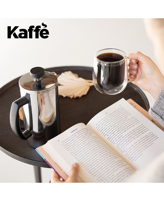 Kaffe French Press DoubleWalled Glass & Stainless Steel Coffee Maker