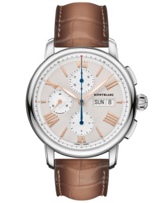 Montblanc - Men's Swiss Chronograph Star Legacy Brown Leather Strap 43mm
