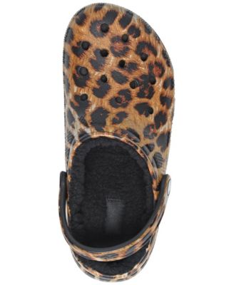 Crocs Classic Leopard Lined Clogs from Finish Line Macy's