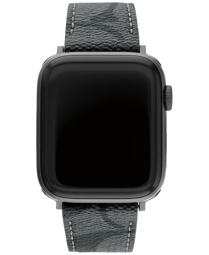 Coach Black Canvas 42/44/45mm Apple Watch Band - Black