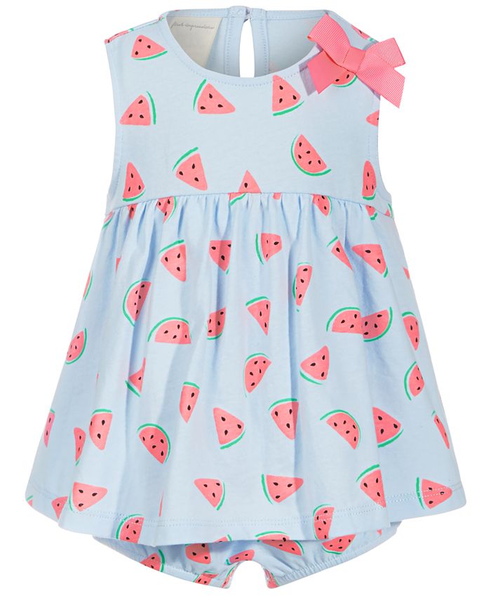First Impressions Baby Girls Watermelon Cotton Sunsuit, Created for ...