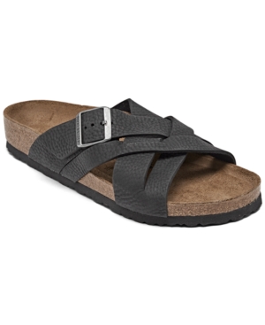 Birkenstock Men's Lugano Oiled Leather Sandals From Finish Line In Black