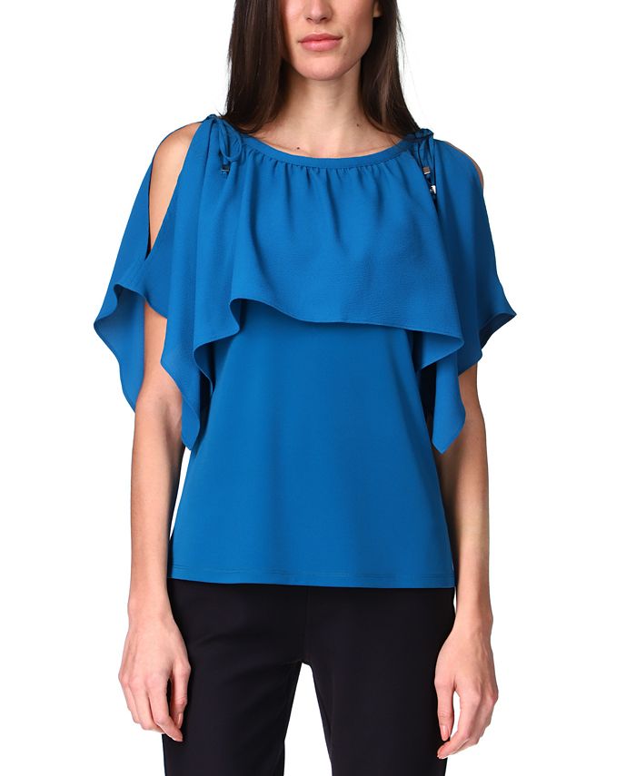 Michael kors cold shoulder flounce top store
